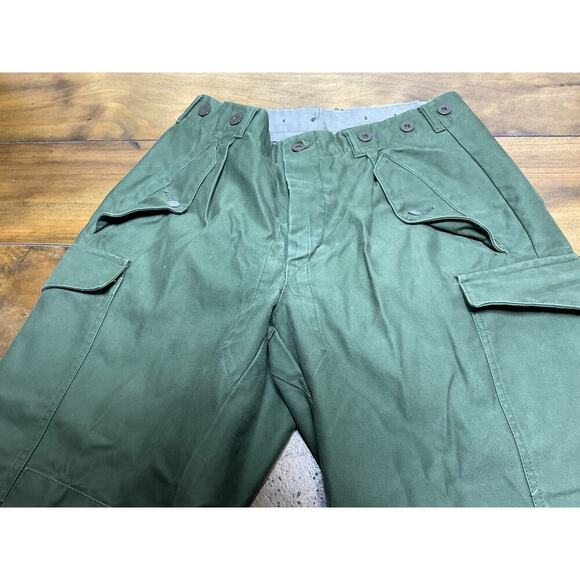 Vintage Swedish Army Ankle Cargo Fatigues Green D92 29x29 - Picture 3 of 12
